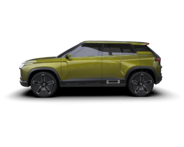 Stüdyo ortamında markasız bir SUV 'un 3 boyutlu çizimi