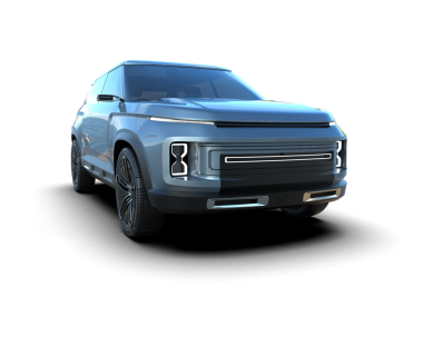 Modern araba arka planda izole edilmiş. 3D görüntüleme - illüstrasyon