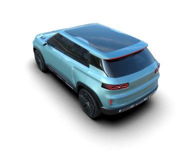 Modern araba arka planda izole edilmiş. 3D görüntüleme - illüstrasyon