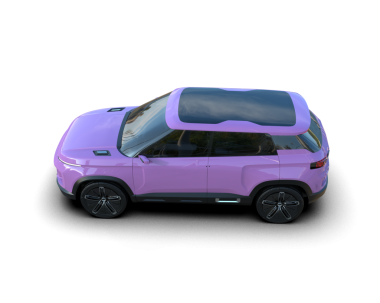 Pembe modern araba beyaz arka planda izole edilmiş. 3d illüstrasyon