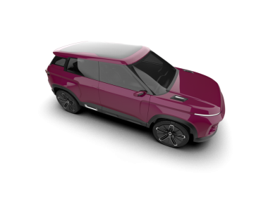 Beyaz arka planda modern bir araba. 3D görüntüleme - illüstrasyon