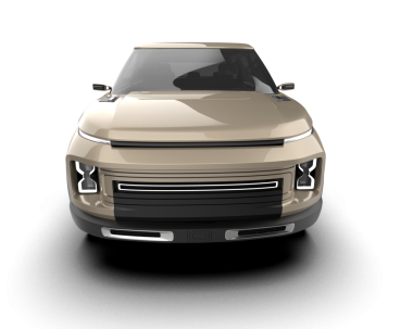 Modern araba arka planda izole edilmiş. 3D görüntüleme - illüstrasyon