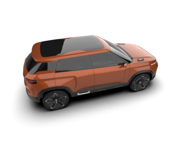 beyaz arkaplanda modern kompakt araba - 3 boyutlu görüntüleme