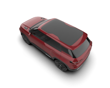 3 boyutlu kırmızı bir araba.