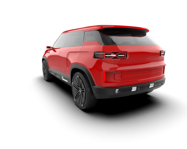 modern araba beyaz arka planda izole edildi. 3 boyutlu çizim - illüstrasyon