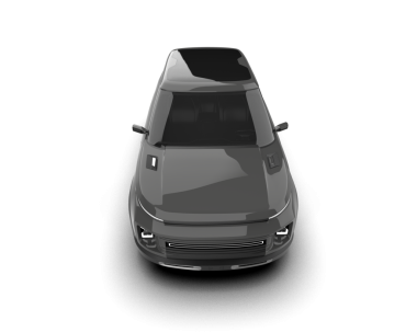 Siyah araba izole edildi. 3d oluşturma