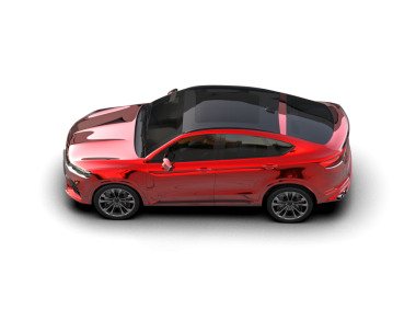 Beyaz arka planda yansıması olan modern araba