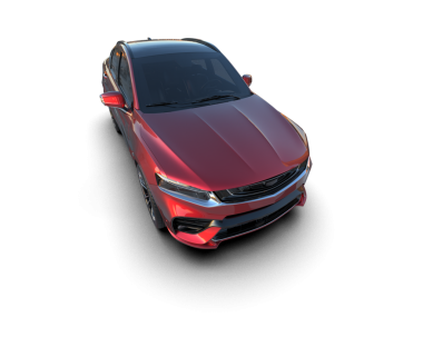 Beyaz arka planda modern bir araba. 3d oluşturma