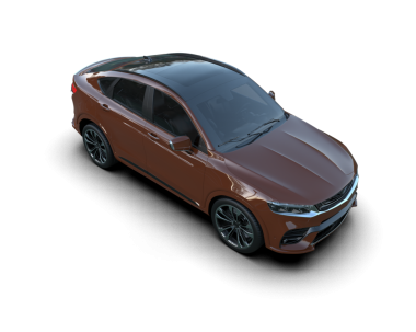 Siyah arka planda gerçekçi bir araba.