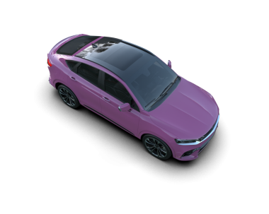 Beyaz arka planda jenerik arabası olan 3 boyutlu bir araba.