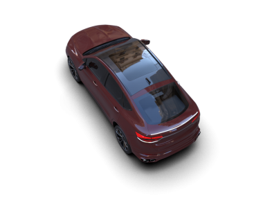 kırmızı modern araba - siyah arkaplanda 3 boyutlu resim