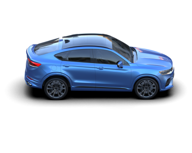 Arka planda modern bir araba. 3D görüntüleme - illüstrasyon