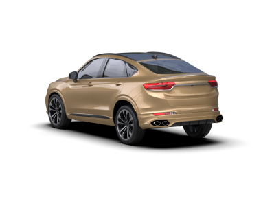 Gri arka planda izole edilmiş modern lüks araba kırpma yolu ile.