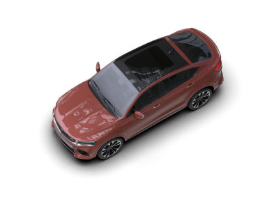 modern suv. Siyah arka planda izole edilmiş. 3D oluşturuldu