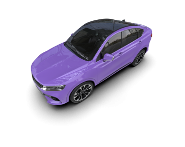 Modern araba beyazda izole edilmiş. 3D görüntüleme - illüstrasyon