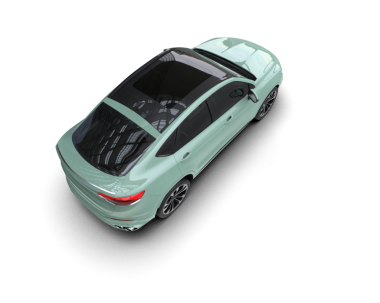 Siyah arka planda modern bir araba. 3d illüstrasyon