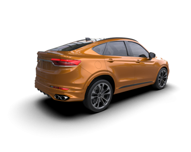 Arka planda modern bir araba. 3d oluşturma.