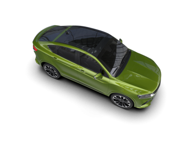 yeşil modern araba gri üzerinde izole.