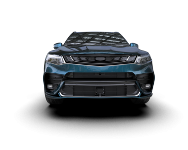 Koyu mavi modern cip. Yansımalı araba. 3d oluşturma