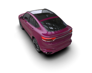 pembe modern araba beyaz arka planda izole edilmiş