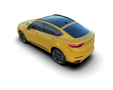 Beyaz arka planda modern lüks bir araba. 3d oluşturma