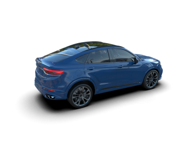 Lüks araba beyazda izole edilmiş. 3D görüntüleme - illüstrasyon