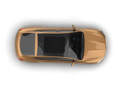 Beyaz arka planda araba üstü görüntüsü. 3d oluşturma