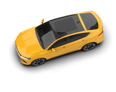 Sarı araba beyaz arka planda izole edilmiş. yüksek çözünürlüklü 3d görüntüleyici