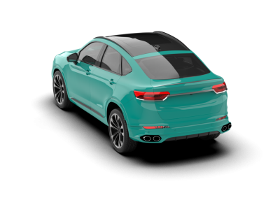 Modern araba arka planda izole edilmiş. 3D görüntüleme - illüstrasyon