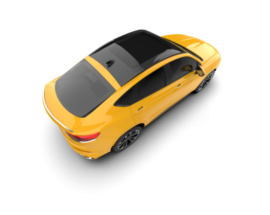 3 boyutlu bir araba ışıkta geçiyor.