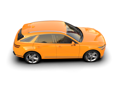 turuncu araba beyaz üzerine