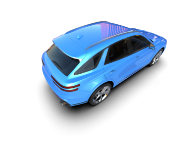 modern araba beyaz arka planda izole edilmiş 3 boyutlu resimleme