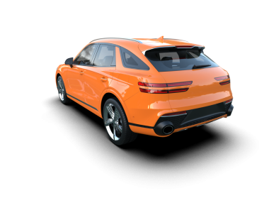 Modern araba arka planda izole edilmiş. 3D görüntüleme - illüstrasyon