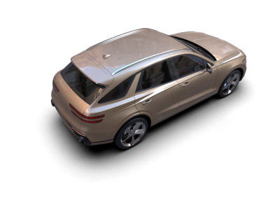 Arka planda lüks bir araba var. 3d illüstrasyon - oluşturma