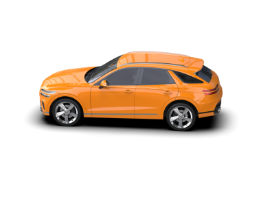 turuncu şehir arabası beyaz arkaplanda izole edilmiş