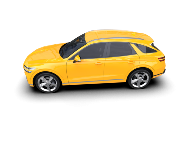 Sarı taksi beyaz arka planda izole edilmiş. yan görünüm.