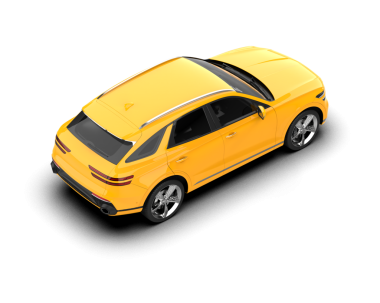 Sarı modern araba. 3d illüstrasyon