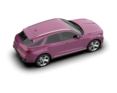 Pembe araba. - Araba. 3d illüstrasyon