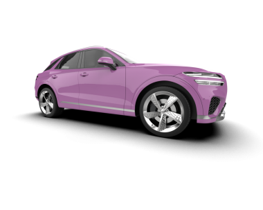 Pembe araba beyaz arka plan üzerinde izole