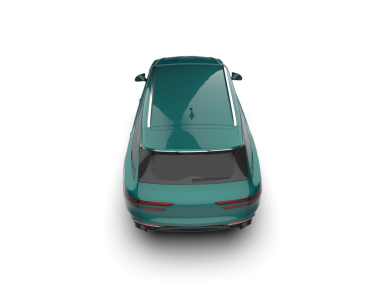 Beyaz arka planda modern bir araba. 3d oluşturma