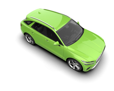 yeşil modern araba izole