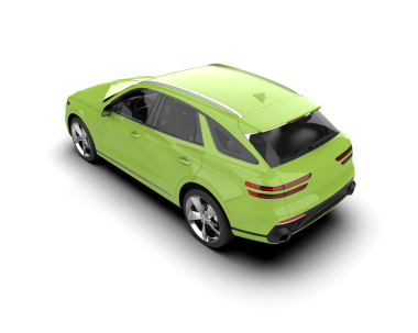 beyaz arka planda modern yeşil araba.