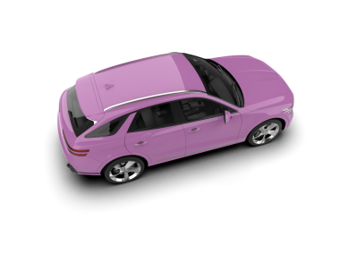 Pembe modern araba beyaz arka planda izole edilmiş. 3d illüstrasyon.