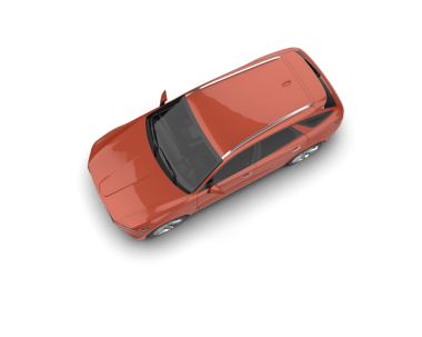 Siyah arka planda bir araba. 3d illüstrasyon.