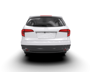 Araba arka tarafta. Ön manzara. 3d illüstrasyon