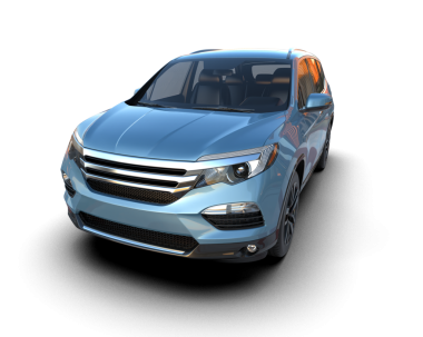 Arka planda modern bir araba. 3d oluşturma.