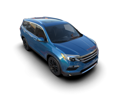 Siyah arka planda mavi bir araba. 3d illüstrasyon.