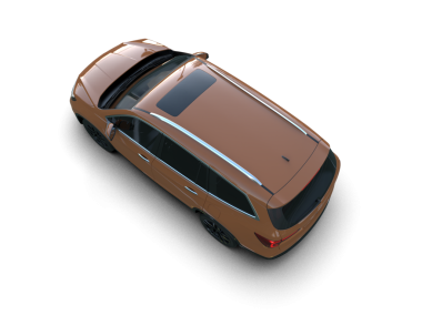 Siyah arka planda izole edilmiş lüks bir araba, 3 boyutlu illüstrasyon.