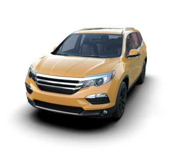 Sarı SUV arabası beyaz arka planda izole edilmiş. 3d oluşturma.