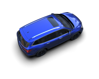 Karanlık bir geçmişi olan modern bir araba. 3d oluşturma